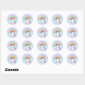 Unicorn Party Round Sticker (Vel)