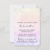 Unicorn Party roze 1e 2e verjaardag Pastels Kaart (Achterkant)