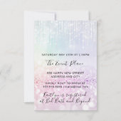 Unicorn Party roze 1st 2d 3de verjaardag glitter Kaart (Achterkant)