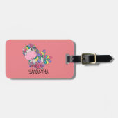 Unicorn Party roze Bagagelabel (Voorkant horizontaal)