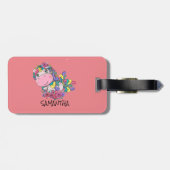Unicorn Party roze Bagagelabel (Achterkant horizontaal)
