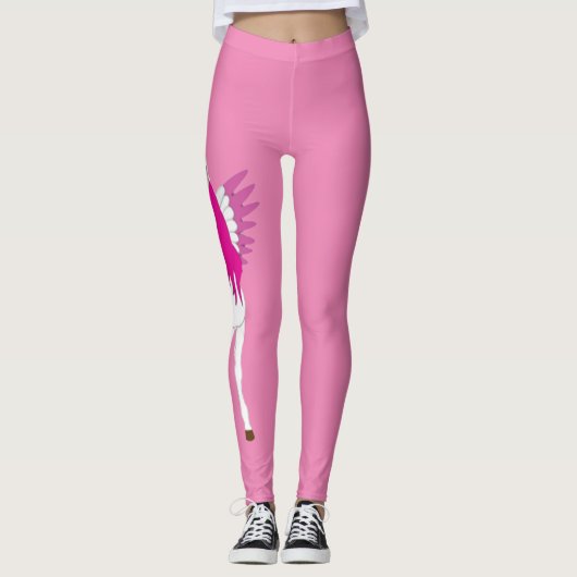 Unicorn Party roze Leggings (Voorkant)
