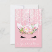 Unicorn Party roze Rose 1e 2e verjaardag Kaart (Voorkant)