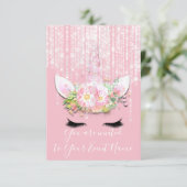 Unicorn Party roze Rose 1e 2e verjaardag Kaart (Staand voorkant)