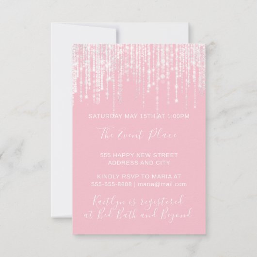 Unicorn Party roze Rose 1e 2e verjaardag Kaart (Achterkant)