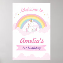 Unicorn party sign, Unicorn welkomstbord