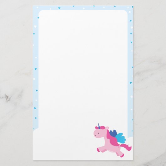 Unicorn Party Stationery Briefpapier (Voorkant)