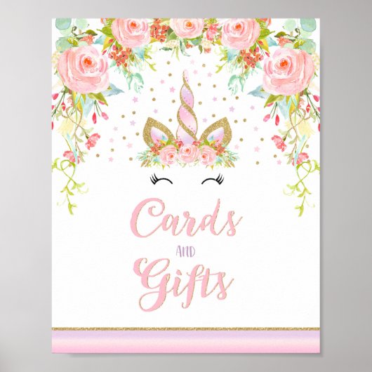Unicorn Party Table Sign Magical Unicorn Poster (Voorkant)