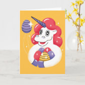 Unicorn, Pasen Kaart (Gele Bloem)