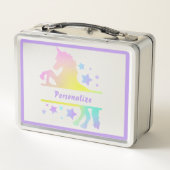 Unicorn  pasteelkleuren, gepersonaliseerd (Achterkant)