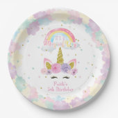 Unicorn Pastel Birthday Paper Bord (Voorkant)