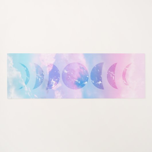 Unicorn Pastel Clouds Moon Phases #1 Yogamat (Achterkant (horizontaal))