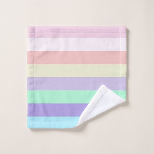 Unicorn Pastel Color Stripes Bad Handdoek (Wasdoekje)