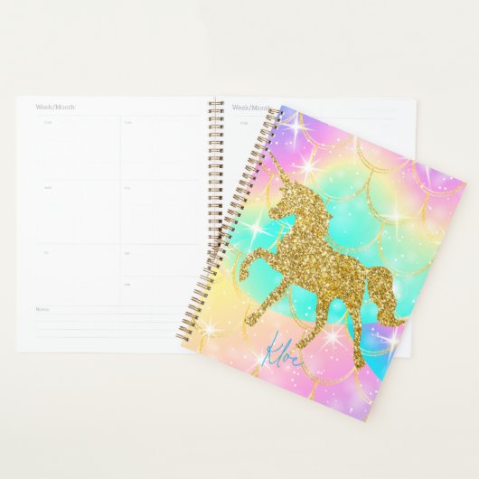 unicorn pastel colors  planner (Display)