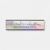 Unicorn Pastel Marble Agate Office Door Sign Deurbordje (Voorkant)