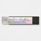 Unicorn Pastel Marble Agate Office Door Sign Deurbordje (Voorkant)