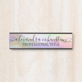Unicorn Pastel Marble Agate Office Door Sign Deurbordje (Voorkant)