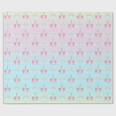 Unicorn Pastel Pink Girly Birthday Cadeaupapier (Vlak)