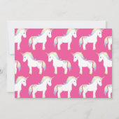 Unicorn Pastel Rainbow 1st Birthday Party Kaart (Achterkant)