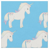 Unicorn Pastel Rainbow Blue Stof (Close Up)