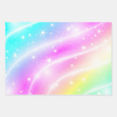 Unicorn Pastel Rainbow-kleur Inpakpapier Vel (Voorkant 3)