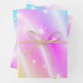 Unicorn Pastel Rainbow-kleur Inpakpapier Vel (In situ)