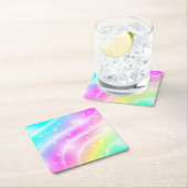 Unicorn Pastel Rainbow-kleur Kartonnen Onderzetters (Insitu)