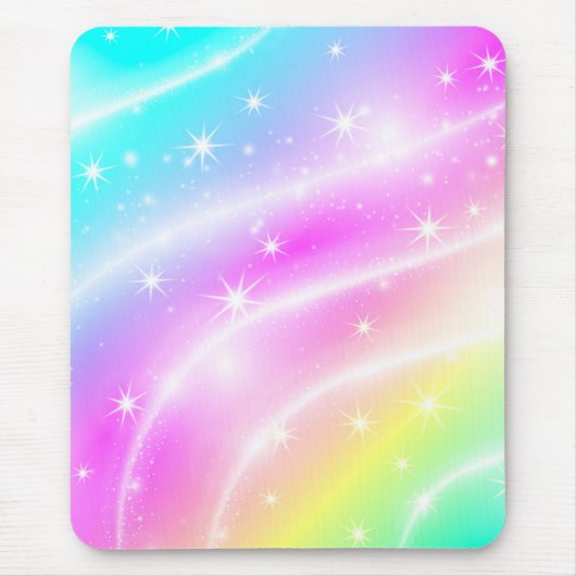 Unicorn Pastel Rainbow-kleur Muismat (Voorkant)