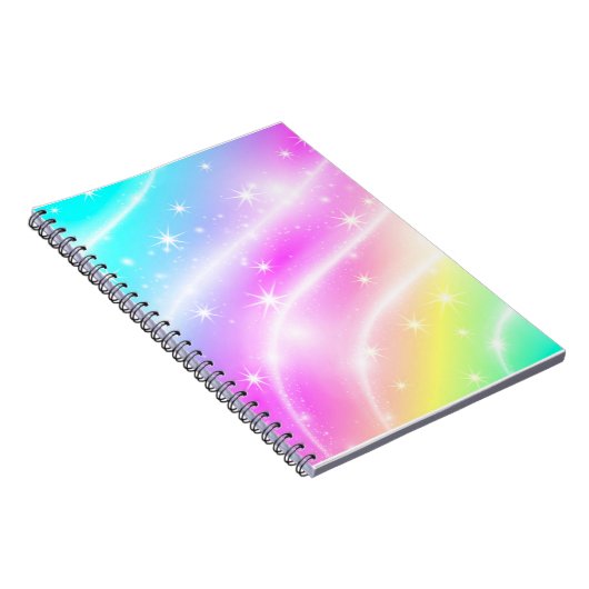 Unicorn Pastel Rainbow-kleur Notitieboek (Rechterzijde)
