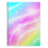 Unicorn Pastel Rainbow-kleur Notitieboek (Voorkant)