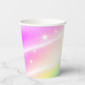Unicorn Pastel Rainbow-kleur Papieren Bekers (Achterkant)