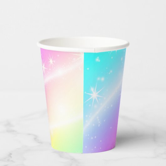 Unicorn Pastel Rainbow-kleur Papieren Bekers (Rechts)