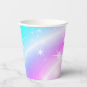 Unicorn Pastel Rainbow-kleur Papieren Bekers (Voorkant)
