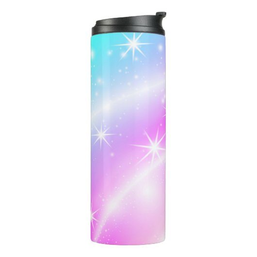 Unicorn Pastel Rainbow-kleur Thermosbeker (Gedraaid links)