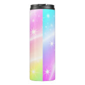 Unicorn Pastel Rainbow-kleur Thermosbeker (Achterkant)