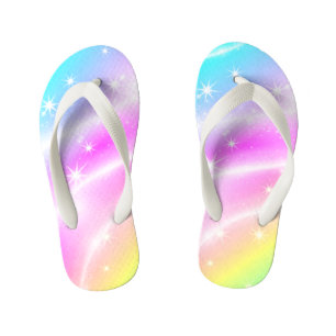 Unicorn Pastel Rainbow-kleuren Kinder Teenslippers