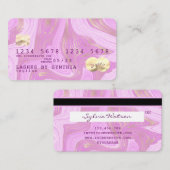 unicorn pastel roze en goudmarmer Credit Kaart Visitekaartje (Voorkant / Achterkant)