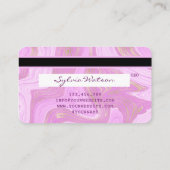 unicorn pastel roze en goudmarmer Credit Kaart Visitekaartje (Achterkant)
