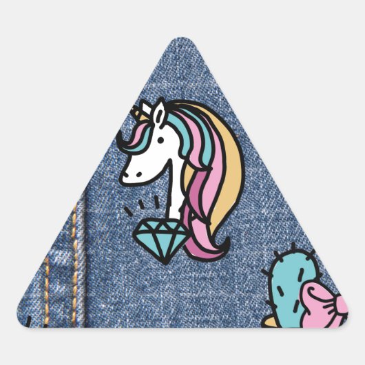 unicorn patches denim sticker (Voorkant)