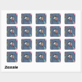 unicorn patches denim vierkante sticker (Vel)