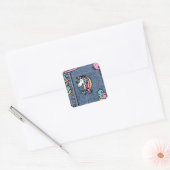 unicorn patches denim vierkante sticker (Envelop)