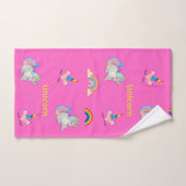 Unicorn patroon op roze handdoek (Handdoek)