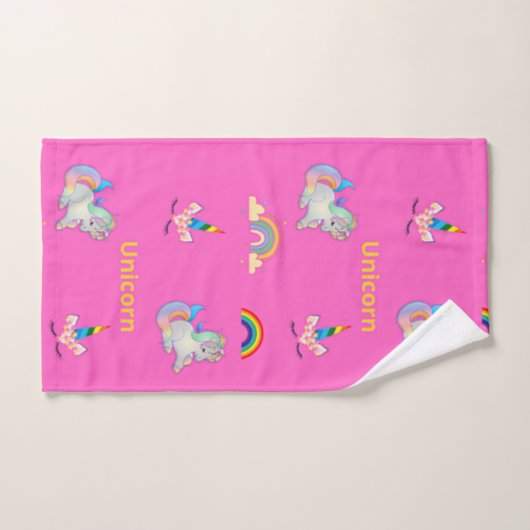 Unicorn patroon op roze handdoek (Handdoek)