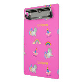 Unicorn patroon op roze mini klembord (Angled2)