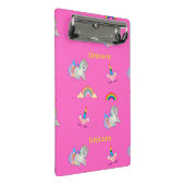 Unicorn patroon op roze mini klembord (Schuin)