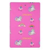 Unicorn patroon op roze mini klembord (Achterkant)