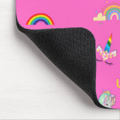 Unicorn patroon op roze muismat (Hoek)