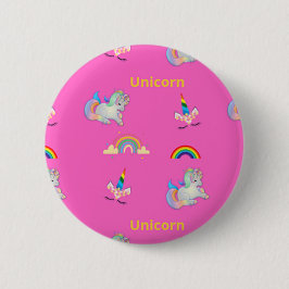Unicorn patroon op roze ronde button 5,7 cm