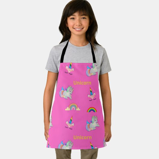 Unicorn patroon op roze schort (Insitu)