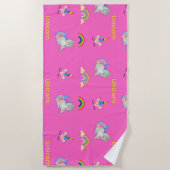 Unicorn patroon op roze strandlaken (Voorkant)
